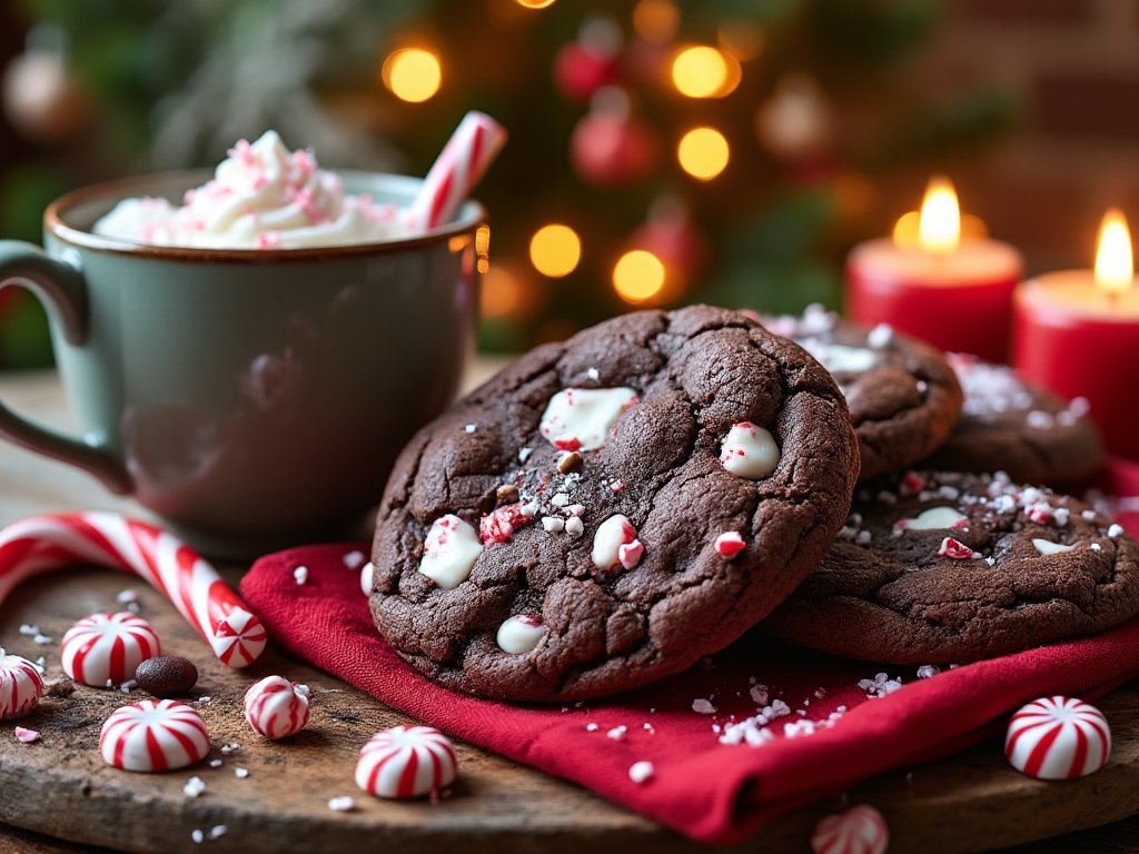 Peppermint Hot Chocolate Cookies